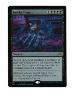 MTG - NM - Invoke Despair - Promo Foil - Kamigawa: Neon Dynasy 506 - Image 1