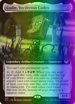 MTG Codie, Vociferous Codex (357/447) Strixhaven School of Mages NM FOIL - Image 1