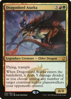 MTG Magic the Gathering Dragonlord Atarka (216/272) Dragons of Tarkir NM - Image 1