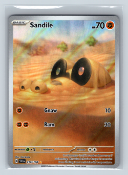 Sandile 216/198 SV01 Scarlet & Violet Base Set Illustration Rare Pokemon TCG NM - Image 1