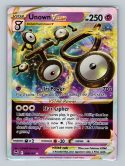 Unown VSTAR 066/195 SWSH12 Silver Tempest Ultra Rare Holofoil Pokemon TCG NM - Image 1