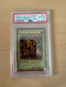 YuGiOh The Winged Dragon Of Ra DOD-001 Prismatic Secret Rare Xbox Promo PSA 10 - Image 1