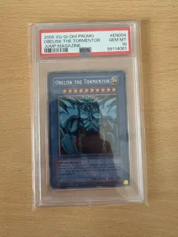 YuGiOh Obelisk the Tormentor Shonen Jump Magazine JMP-EN004 Secret Rare PSA 10 - Image 1