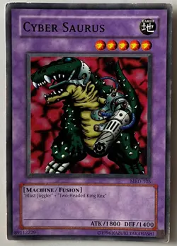 Yu-Gi-Oh! CYBER SAURUS Card Moderate Play 1996 MRD-105 - Image 1