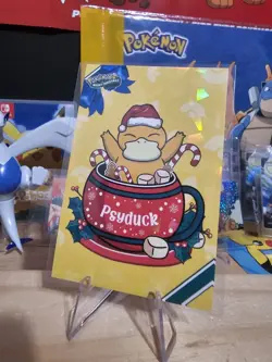 Pokemon Merry Christmas Card Database - Santa Hat Psyduck - Image 3