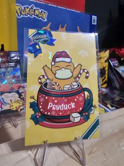 Pokemon Merry Christmas Card Database - Santa Hat Psyduck - Image 6