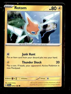 Rotom Cosmos Holo Scarlet & Violet 070/198, NM Pokemon Card - Image 1