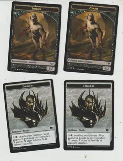 Lot x4 cartes Jetons/token emblem Zombie Commander 2014 MAGIC MTG EX-NM FRENCH - Image 1