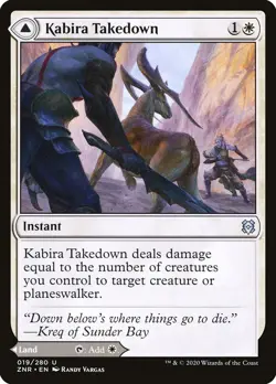 Kabira Takedown // Kabira Plateau [Zendikar Rising] Lightly Played Foil MTG - Image 1