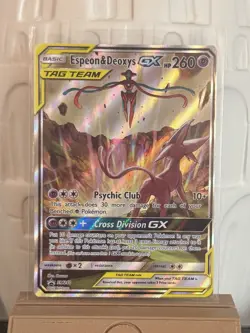 Espeon & Deoxys GX SM240 Black Star Promo Holo - TAG TEAM Pokémon Card NM - Image 3