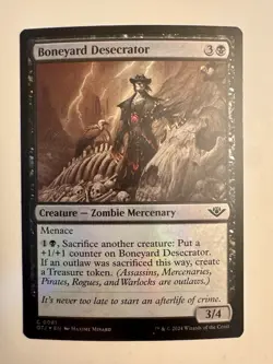 x1 Boneyard Desecrator OTJ MTG 81 FOIL COMMON - Image 1