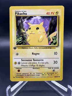 1999 1st Edition Pikachu (French) Base Set 58/102 Pokemon TCG Card - Image 1