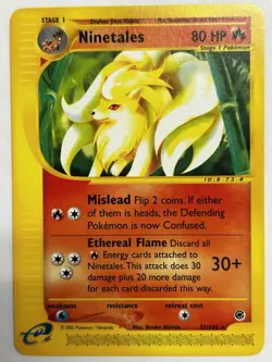 Pokemon Card TCG Ninetales 57/165 Rare Expedition Series WoTC Vintage - Image 1