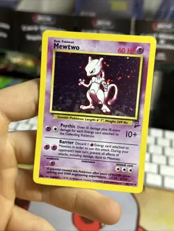 #3 Mewtwo 10/130 Base Set 2 2000 Holo Rare WOTC Pokemon Card TCG - Image 4