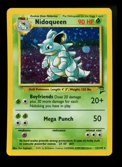 #2 Nidoqueen 12/130 Base Set 2 2000 Holo Rare WOTC Pokemon Card TCG - Image 1