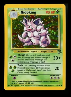 #2 Nidoking 11/130 Base Set 2 2000 Holo Rare WOTC Pokemon Card TCG - Image 1