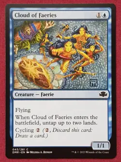 Magic The Gathering DOMINARIA REMASTERED CLOUD OF FAERIES blue card MTG - Image 1