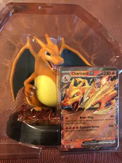 Pokemon TCG Charizard EX Super Premium - Card Display Figure & 3 Promo-BIN 30 - Image 1