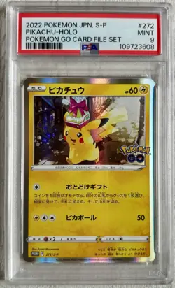 2022 Pokemon JPN S-P Pikachu Holo #272 PSA 9 MINT - Pokemon GO Card File Promo - Image 1