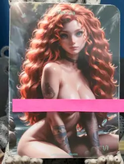 1/1 Only 1 Made Merida Brave Disney Princess Topless Spicy Lonestar Customs Card - Image 1