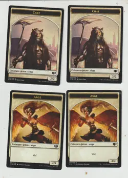 Lot x4 cartes Jetons/token Chat/Ange Commander 2014 MAGIC MTG EX-NM FRENCH - Image 1