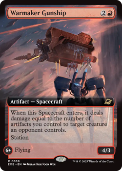 Warmaker Gunship 0339 ~ **Foil Extended Art** Rare NM MTG Edge of Eternities - Image 1