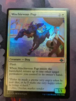 Mischievous Pup - LCI - 0025 - MTG - TCG Card - FOIL - Image 1