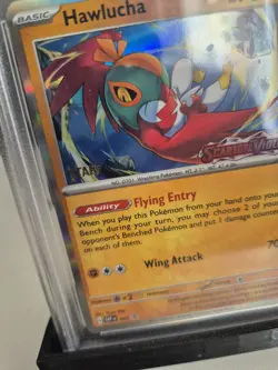 PSA 9 MINT Hawlucha STAFF Prerelease Promo Scarlet & Violet Base Pokemon Card - Image 3