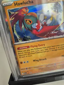 PSA 9 MINT Hawlucha STAFF Prerelease Promo Scarlet & Violet Base Pokemon Card - Image 4