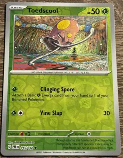 Pokemon - Toedscool - 015/182 - Reverse Holo - Paradox Rift - NM/M (L) - Image 1