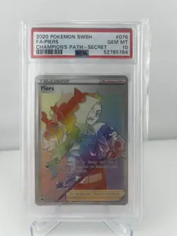 PSA 10 GEM MINT! 2020 Pokemon SWSH Champion's Path Secret #078 FA PIERS - Image 1