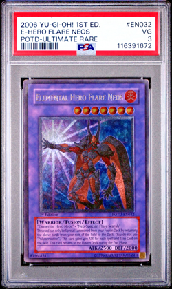 PSA 3 1ST EDITION ULTIMATE RARE Elemental Hero Flare Neos POTD-EN032 YUGIOH 2006 - Image 1
