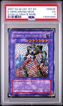 PSA 3 1ST EDITION ULTIMATE RARE Elemental Hero Grand Neos STON-EN035 YUGIOH 2007 - Image 1