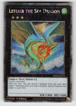 Leviair the Sea Dragon Yugioh RA04-EN155 Platinum Secret Rare PSR NM - Image 1