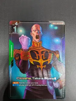 Gundam Card Game - GCG - Citizens Take a Stand Alt Foil G001-105 R+ - NM Cond - Image 1