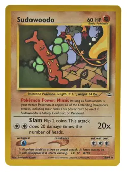 Sudowoodo 26/64 Rare Non Holo Neo Revelation Pokemon Card NM+ With Tracking 3a - Image 3