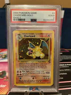 2000 Pokemon Charizard Holo Base Set PSA 2 Graded Card #4/102 - Image 1