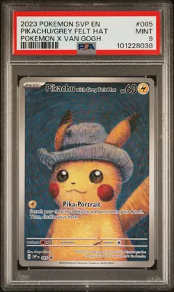 PSA 9 Pikachu with Grey Felt Hat 085 Sv: Scarlet & Violet Promo Card - Image 1