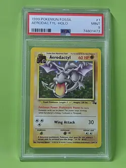 1999 POKEMON FOSSIL AERODACTYL-HOLO PSA 9 - Image 1