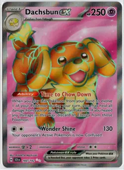 Dachsbun EX 160/142 Stellar Crown Holo Ultra Rare Full art pokemon card TCG NM - Image 1