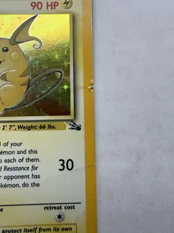 Pokemon Raichu Fossil Holo Rare Card 14/62 Unlimited Visible Damage - Image 2