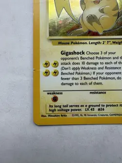 Pokemon Raichu Fossil Holo Rare Card 14/62 Unlimited Visible Damage - Image 3