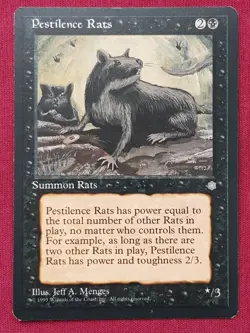 Magic The Gathering ICE AGE PESTILENCE RATS black card MTG - Image 1