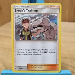 Brock's Training Holo 55/68 Hidden Fates S&M Pokemon Card TCG - Image 1