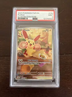 Pokemon Plusle Paradox Rift TCG Holo Card 193/182 Illustration Rare PSA 9 - Image 1