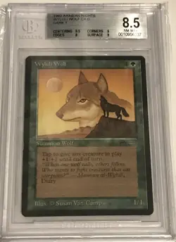 1993 MTG Arabian Nights - WYLULI WOLF (Dark) - Graded BGS 8.5 NM-MT+ - Image 1