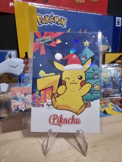 Pokemon Merry Christmas Card Database - Santa Hat Pikachu Christmas Tree - Image 1