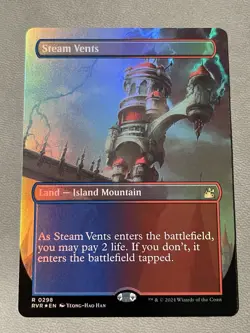 Steam Vents (Borderless) Ravnica Remastered Foil MTG NM - Image 1