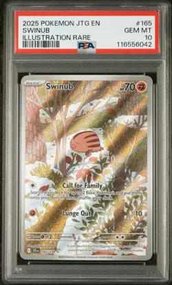 2025 POKEMON JTG EN-JOURNEY TOGETHER ILLUSTRATION RARE #165 SWINUB PSA 10 - Image 1
