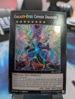 YuGiOh! Galaxy-Eyes Cipher Dragon DRL3-EN029 Secret Rare 1st Ed - Image 1